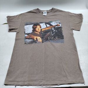 Keith Urban Fuse Tour Brown T-Shirt Mens Size S Cities Played on Reverse Gildan